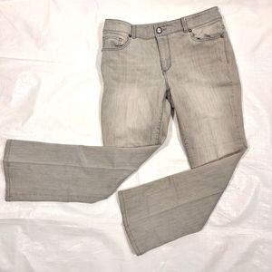 Chico's Grey Platinum Ultimate Fit Embellished Stretch Flare Jeans